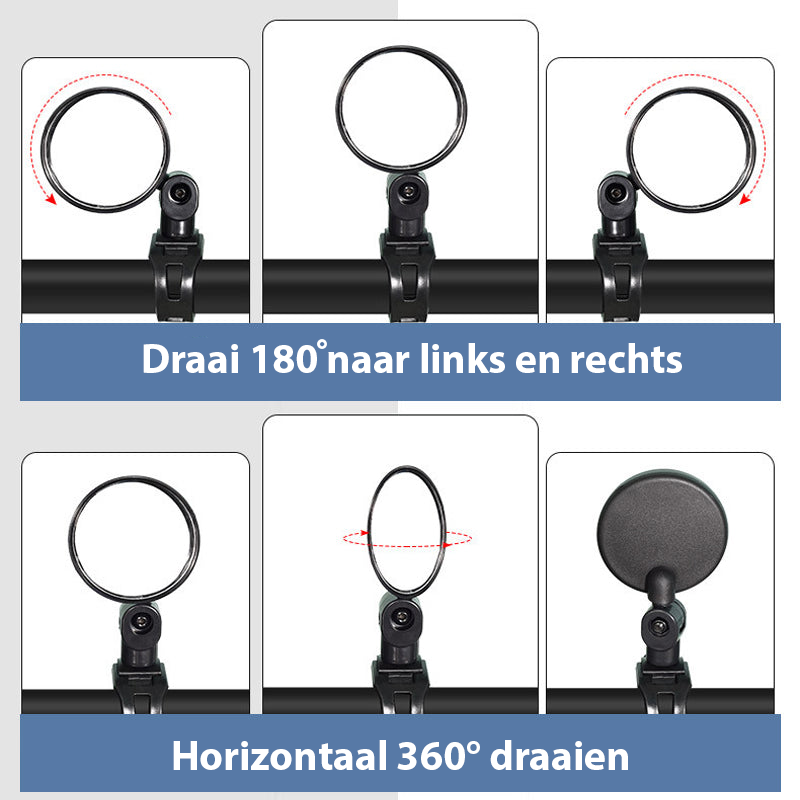 (1+1 GRATIS) Rearview Mirror™ | Veilige 360° achteruitkijkspiegel voor fietsers en bromfietsers