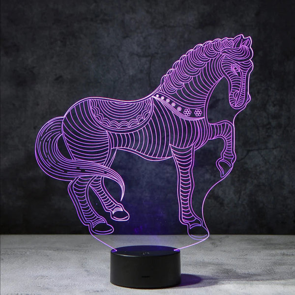 3D Horse Night Lamp™ | Powered LED akrylglas