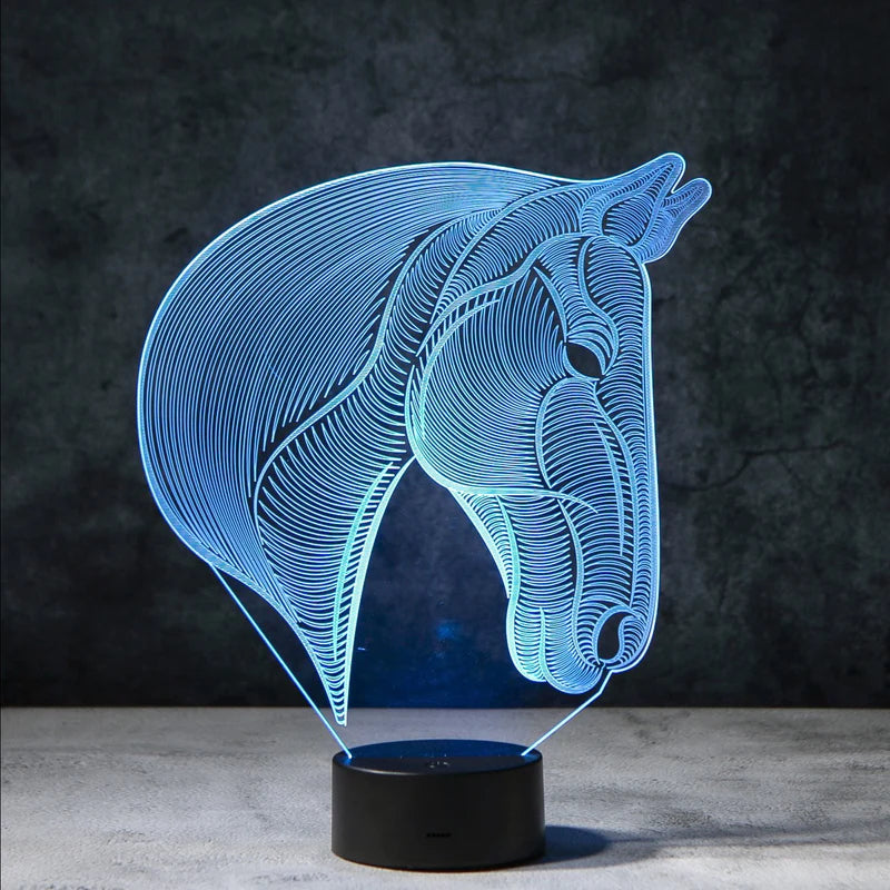 3D Horse Night Lamp™ | Powered LED akrylglas